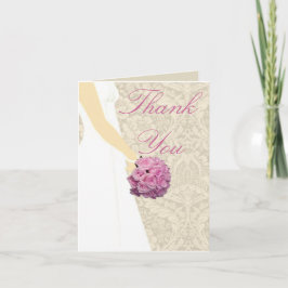 Elegant Wedding Gown Dankeschön Card Dankeskarte