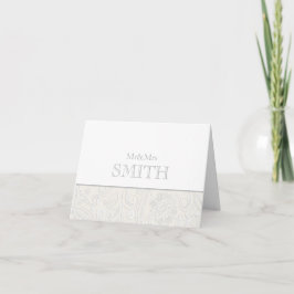 Elegant Wedding Gray White Personalisiert Mr & Mrs Dankeskarte