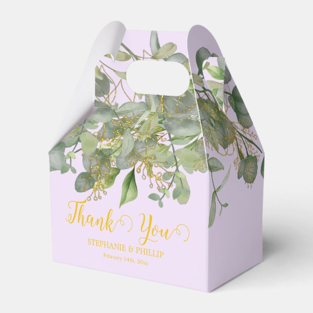 Elegant Wedding Green Eucalyptus Foliage Wedding Geschenkschachtel (Vorderseite)