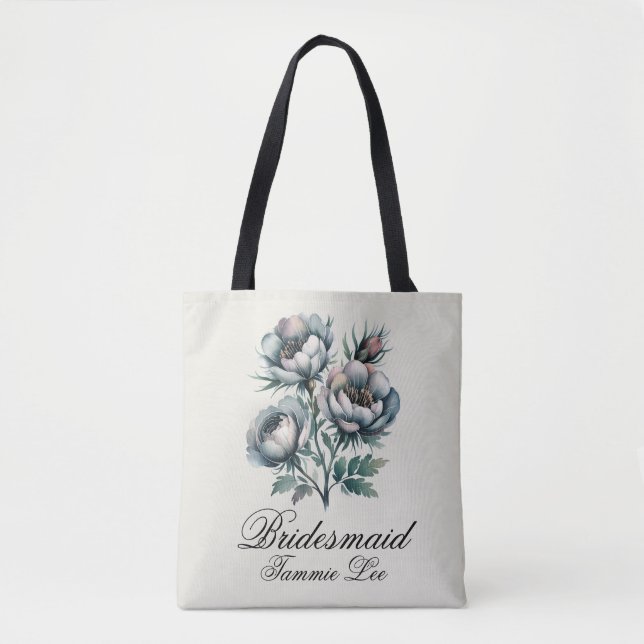 Elegant Wedding Green und Gray Bouquet Bridesmaid Tasche (Vorderseite)