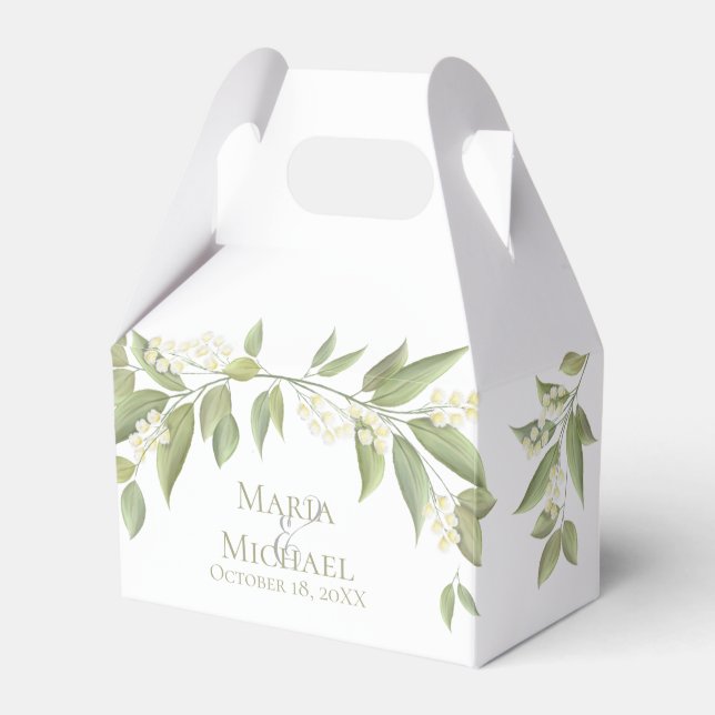 Elegant Wedding Greenery Floral Foliage Gefallen Geschenkschachtel (Vorderseite)