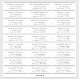 Elegant Wedding Guest Address Aufkleber