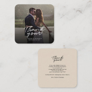 Elegant Wedding Hand Lettered Danke Mitteilungskarte