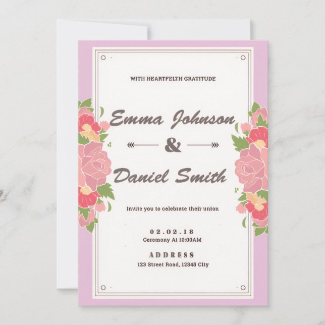 Elegant Wedding Invitation – Classic Script Design Einladung (Vorderseite)