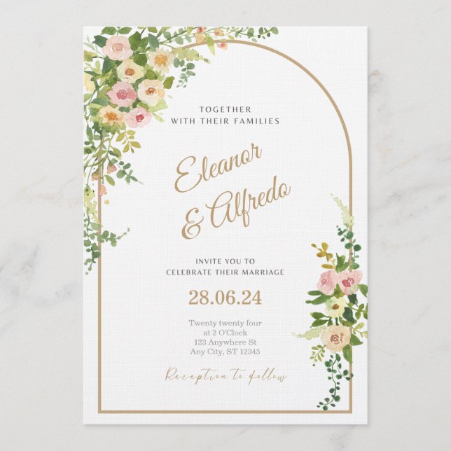 Elegant Wedding Invitation | Modern Romantic  (Devant)