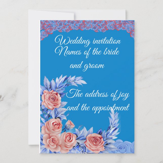 Elegant Wedding Invitation Romantic Floral Style (Devant)