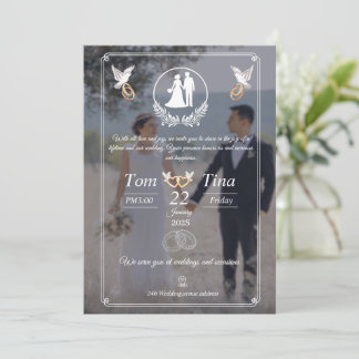 Elegant wedding invitation with new design einladung