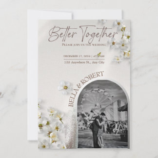 Elegant Wedding Invitation with Silver Glitter Einladung