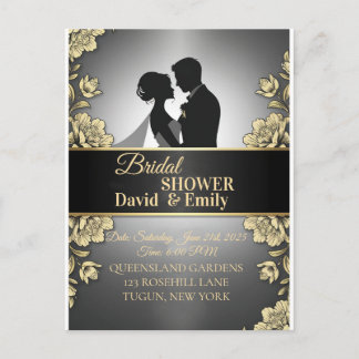 Elegant Wedding Invitations – Timeless Love in Eve Postkarte