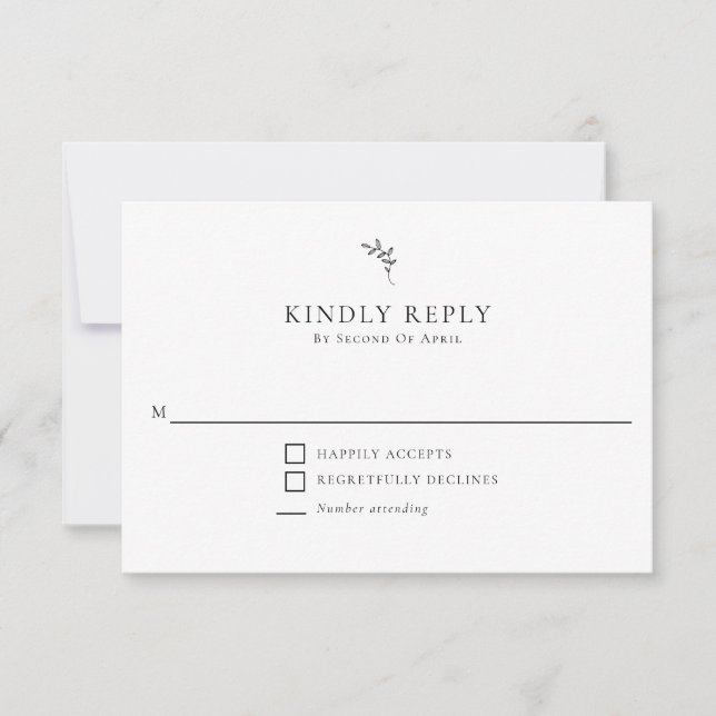 Elegant Wedding Minimal Monogram UAWG güly Antwort (Vorderseite)