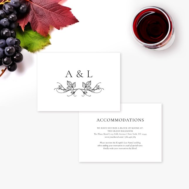 Elegant Wedding Monogram Accommodation Card Dankeskarte (Von Creator hochgeladen)