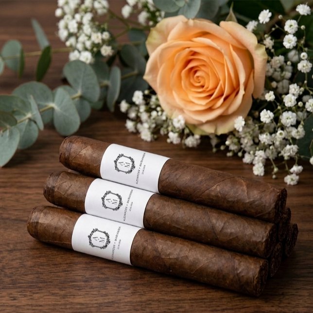 Elegant Wedding Monogram Cigar Bands Label (Von Creator hochgeladen)