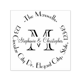 Elegant Wedding Monogram Letter Address Briefmarke Permastempel