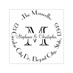 Elegant Wedding Monogram Letter Address Briefmarke Permastempel