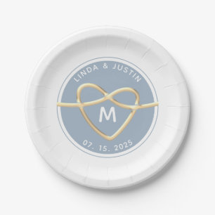 Elegant Wedding Monogram Pappteller