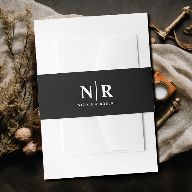 Elegant Wedding Monogram Personalisiert Einladungsbanderole (Von Creator hochgeladen)