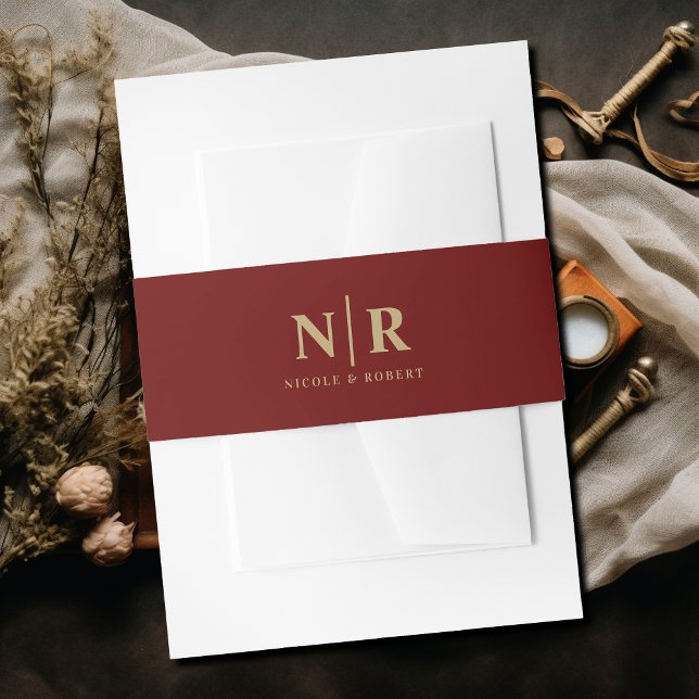 Elegant Wedding Monogram Personalisiert Einladungsbanderole (Von Creator hochgeladen)