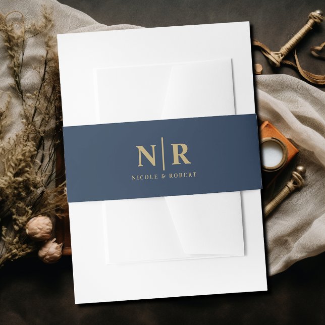 Elegant Wedding Monogram Personalisiert Einladungsbanderole (Von Creator hochgeladen)