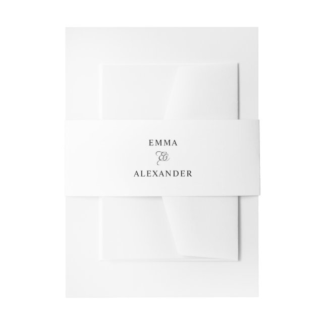 Elegant Wedding Names Ampersand Calligraphy Black Einladungsbanderole (Vorderseite Beispiel)