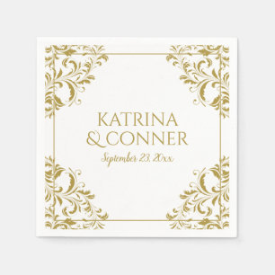 Elegant Wedding Napkins Nadine (Gold) 2 Serviette