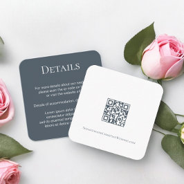 Elegant Wedding Plain Simple QR Code Begleitkarte
