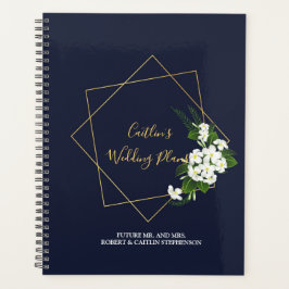 Élégant Wedding planner géométrique de marine clas