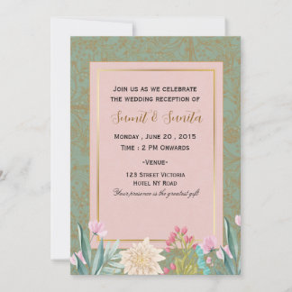 Elegant Wedding Reception Party Invitation Card