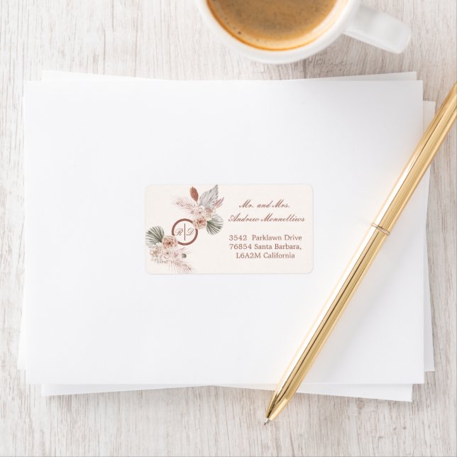 Elegant Wedding Return Address Label Adressaufkleber (Insitu)