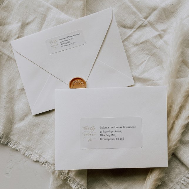 Elegant Wedding Return Address Label w Calligraphy (Von Creator hochgeladen)