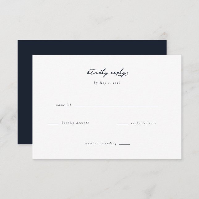 Elegant Wedding RSVP Card (Vorne/Hinten)
