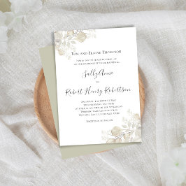 Elegant Wedding Sage Greenerity Script Einladung