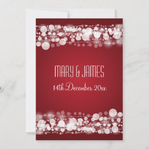 Elegant Wedding Save the Date Dotted Red