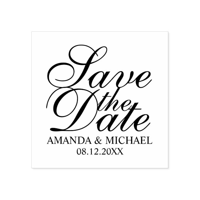 Elegant Wedding Save the Date Gummistempel (Prägung)