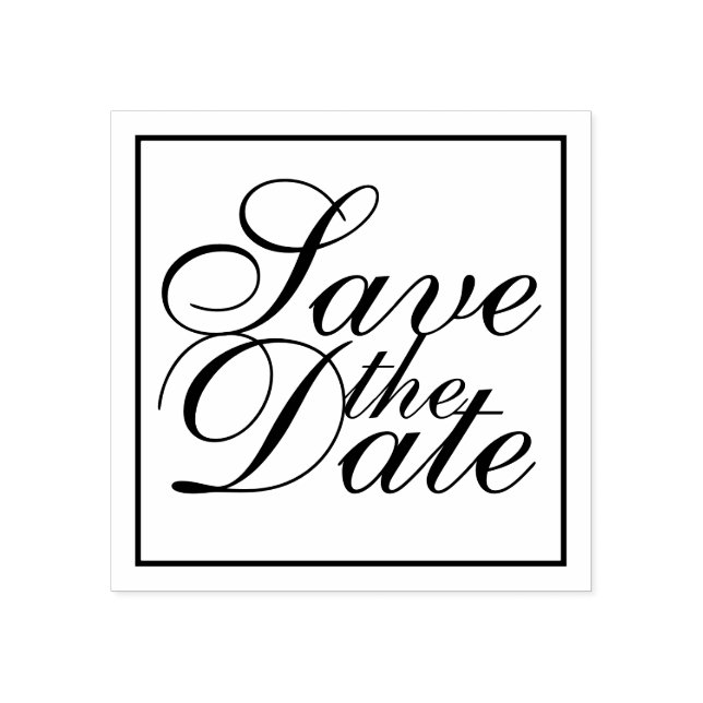 Elegant Wedding Save the Date Gummistempel (Prägung)
