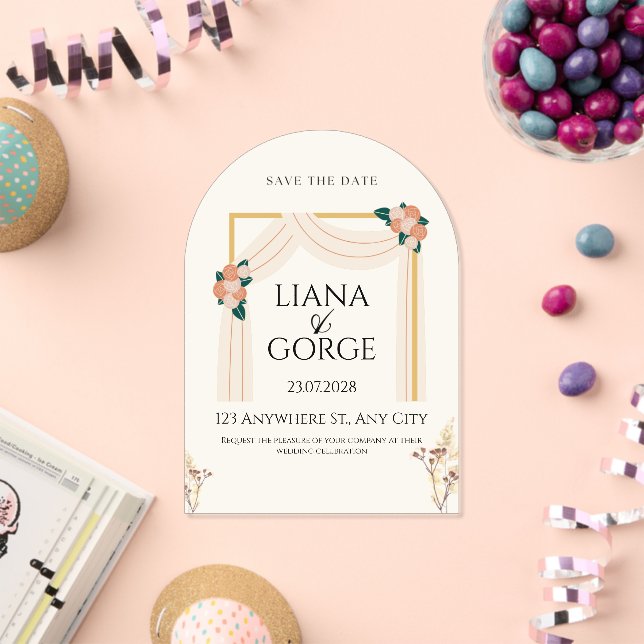Elegant  Wedding SAVE THE DATE Invitation Card | (Insitu (Célébration))