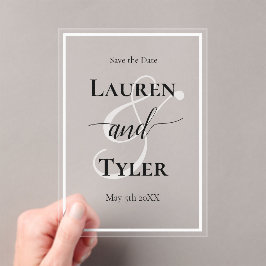 Elegant Wedding Save the Date - Monogram Template Acryleinladungen