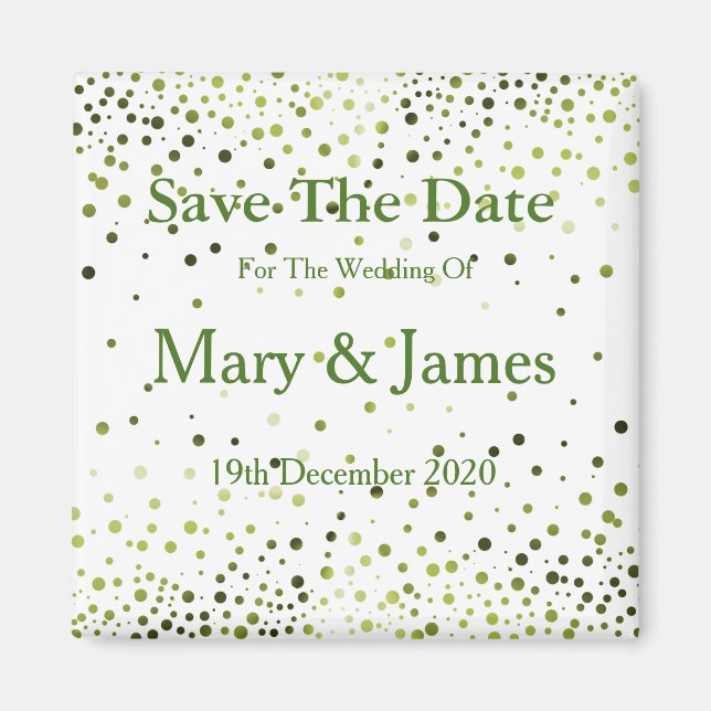Elegant Wedding Save the Date Sparkle Magnet (Vorne)