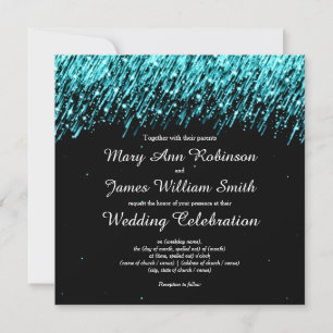 Elegant Wedding Save the Date Stars Türkis