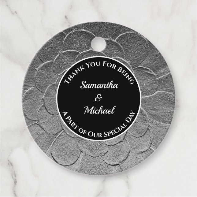 Elegant Wedding Silver Agave Pflanze Guest Danke Geschenkanhänger (Vorderseite)