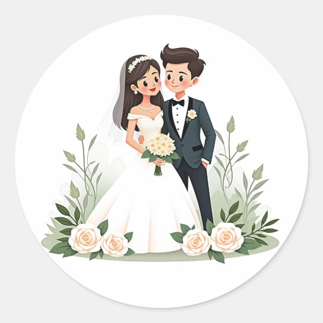 Elegant Wedding Sticker (Vorderseite)