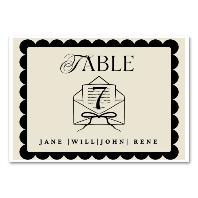 Elegant Wedding Table Number Card – Custom Tischnummer (Vorderseite)