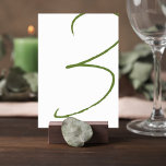 Elegant Wedding Table Number Card Tischnummer<br><div class="desc">Add a refined and elegant touch to your reception tables with this minimalist wedding table number card. Featuring a modern calligraphy-style number in a soft greenery tone, the design is both simple and sophisticated, making it a perfect complement to classic, garden, and contemporary wedding décor. The clean layout allows the...</div>