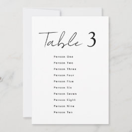 Elegant Wedding Table Number Script Seating Chart Einladung