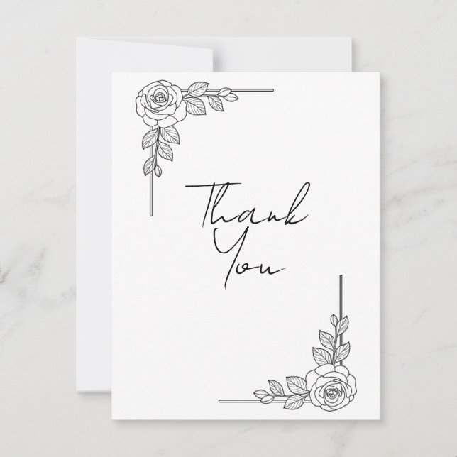 Elegant Wedding Thank You Card | Classic Script De Dankeskarte (Vorderseite)