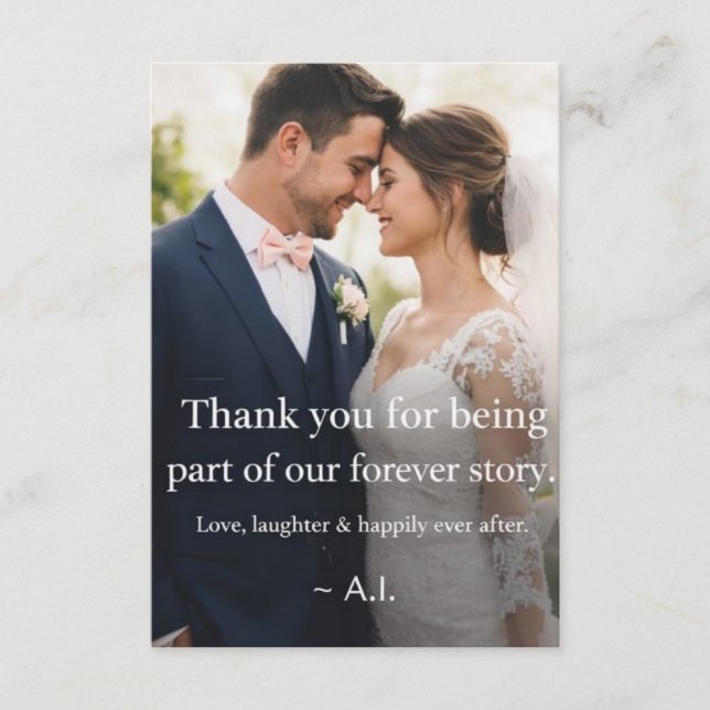 Elegant Wedding Thank You Card Dankeskarte (Vorderseite)