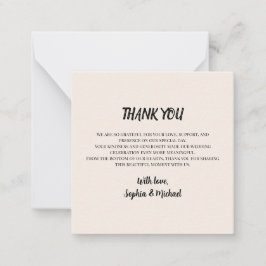 Elegant Wedding Thank You Mitteilungskarte