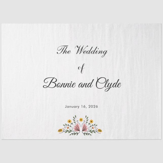 Elegant Wedding Tissue Paper for Gift Wrapping Seidenpapier (Vorderseite)