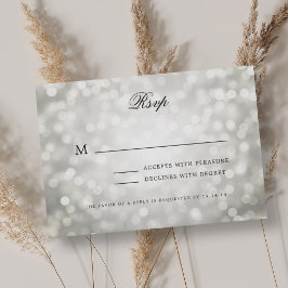 Elegant Wedding UAWG Bokeh Lights Vintag Silver RSVP Karte