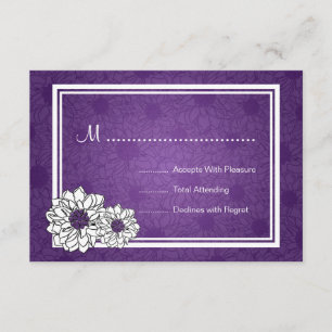 Elegant Wedding UAWG Dahlia Floral Lila RSVP Karte