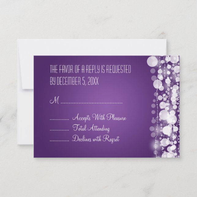 Elegant Wedding UAWG Dotted Lila RSVP Karte (Vorderseite)